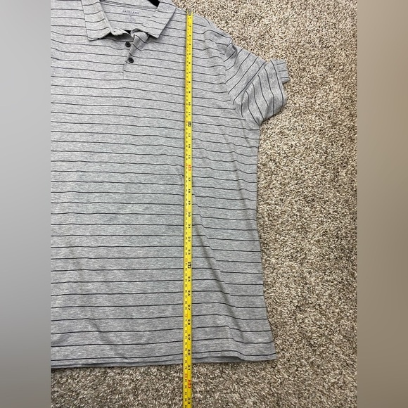 Pima Cotton Spandex FAIRLANE Stretch Short Sleeve Polo Shirt Gray Stipe Men’s XL - Picture 5 of 9